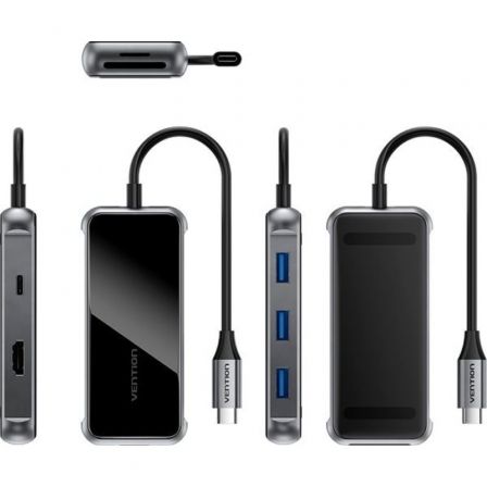 Vention TFMHB Docking Station USB-C con HDMI, 3x USB 3.0, SD/TF y PD 100W - Gris Vention TFMHB Docking Station USB-C con HDMI, 3x USB 3.0, SD/TF y PD 100W - Gris